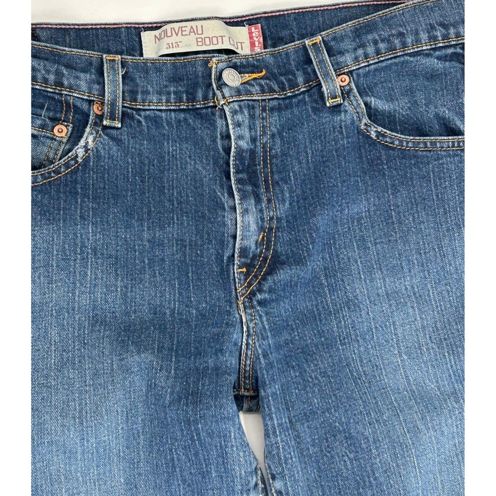 Levi's 515 Bootcut Jeans Nouveau Mid Rise Classic Blue Denim 12 Y2k Vintage - Picture 5 of 10